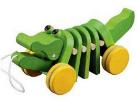 Wooden alligator pull toy component